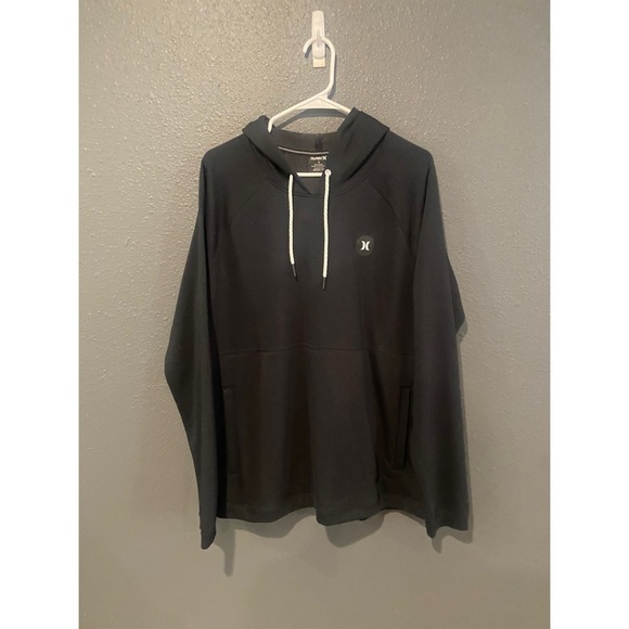 Hurley Black Hoodie with White Drawstrings - Picture 1 of 3